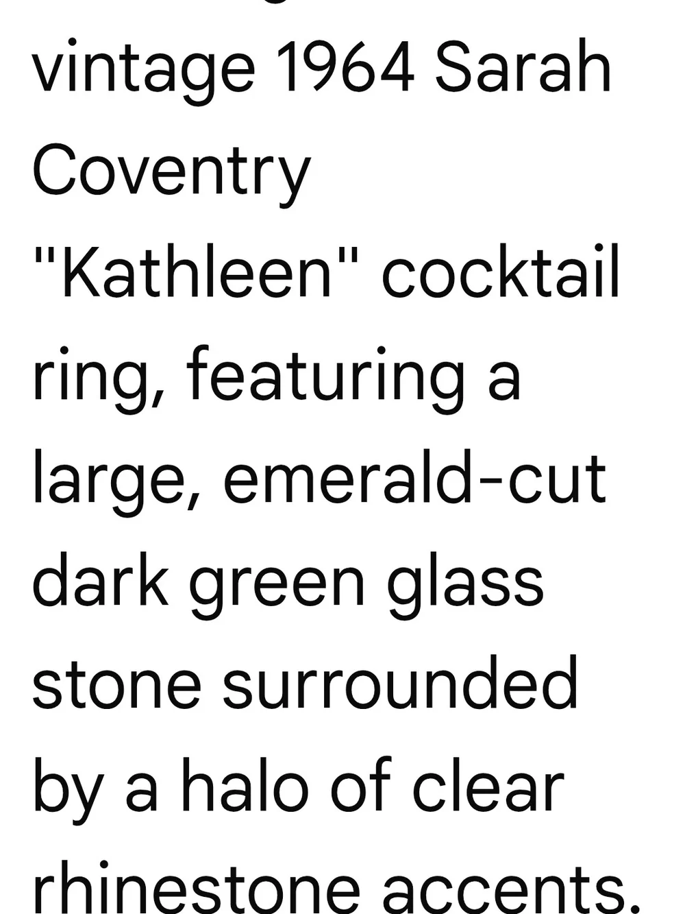 Sarah Coventry Deep Emerald Green and Silver "Kathleen" Cocktail Ring Set. - Picture 5 of 8